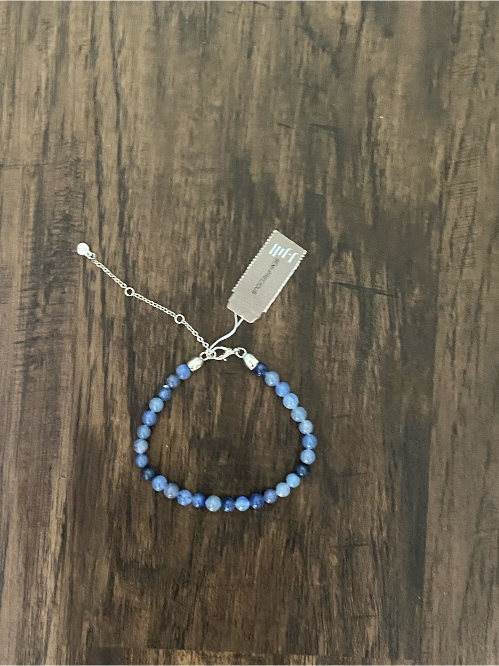 J. Jill Faceted Blue Bead Bracelet with Silver Chain